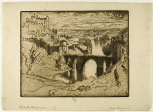 セント・マーチン橋、トレド 作： Joseph Pennell