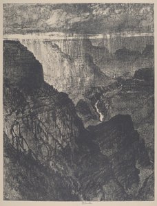 グランドキャニオンの嵐 作： Joseph Pennell