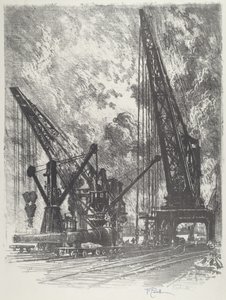 大砲を奪う、1916 年。 作： Joseph Pennell