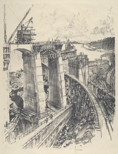 ガトゥンロックへのアプローチ 作： Joseph Pennell