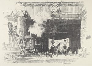 大きな店の大きな門、1916 年。 作： Joseph Pennell