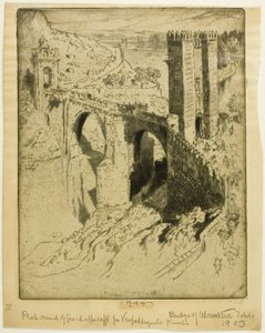 アルカンターラの橋、トレド 作： Joseph Pennell