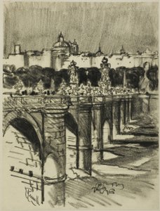 トレド橋、マドリッド 作： Joseph Pennell