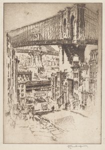 ブリッジズ、ブルックリンから 作： Joseph Pennell