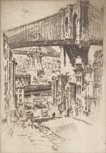 1921年、ブルックリンからの「ブリッジズ」。 作： Joseph Pennell