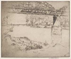 シティブリッジ、セントルイス 作： Joseph Pennell