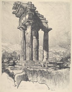 カストルとポルックスの円柱」ギルゲンティ、1913年 作： Joseph Pennell