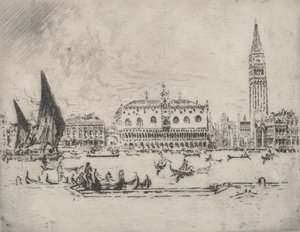 ドゥカーレ宮殿、1883 年。 作： Joseph Pennell