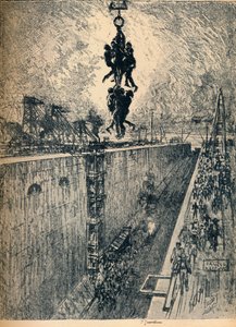 日の終わり-ガトゥンロック、1912 作： Joseph Pennell