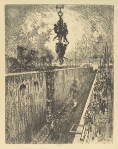 今日の終わり、ガトゥンロック、1912 作： Joseph Pennell