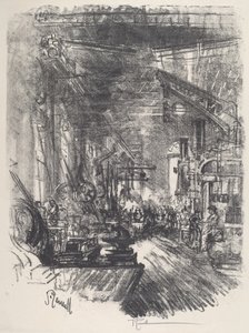 鍛冶場、1917 年。 作： Joseph Pennell