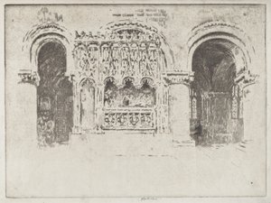 創設者の墓、聖バーソロミュー大教会 作： Joseph Pennell