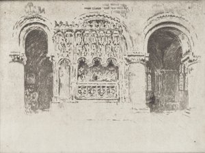 創立者の墓、聖バーソロミュー大教会、1903 年。 作： Joseph Pennell