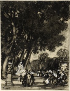 島の庭、アランフェス 作： Joseph Pennell