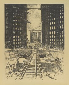 ペドロミゲルロックの門、1912年 作： Joseph Pennell
