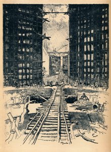 ペドロミゲルロックの門、1912 作： Joseph Pennell