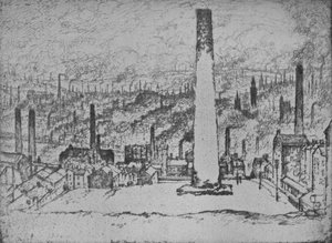 グレートスタック、ブラッドフォード、1909 作： Joseph Pennell
