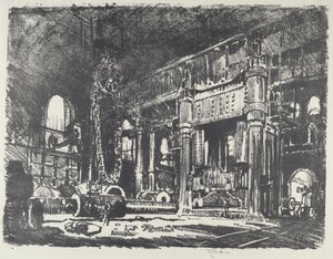 The Gun Forge、1916年。 作： Joseph Pennell
