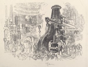 大槌の小人たち」1917年 作： Joseph Pennell