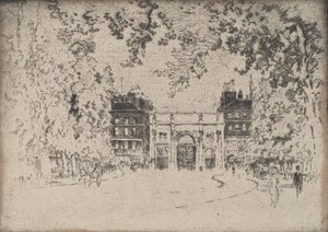 1905年のマーブルアーチ。 作： Joseph Pennell