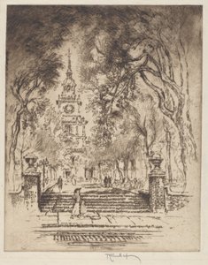 広場、独立広場、フィラデルフィア 作： Joseph Pennell