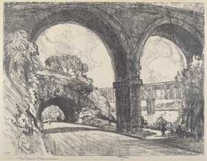公園のトンネル 作： Joseph Pennell