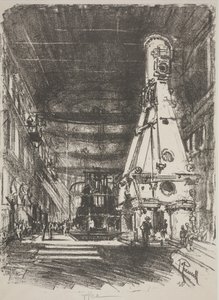 白と黒のハンマー（リトグラフ） 作： Joseph Pennell