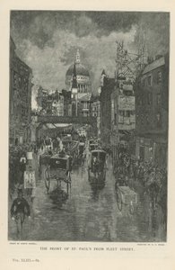 フリートストリートからのセントポール大聖堂の正面 作： Joseph Pennell
