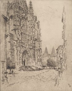 司教の宮殿の塔、ボーヴェ、1907年。 作： Joseph Pennell