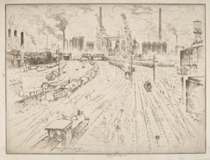 トラック、オーバーハウゼン 作： Joseph Pennell
