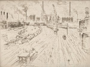 トラック、オーバーハウゼン、1910年。 作： Joseph Pennell