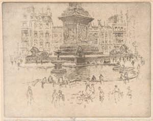 トラファルガー広場 作： Joseph Pennell