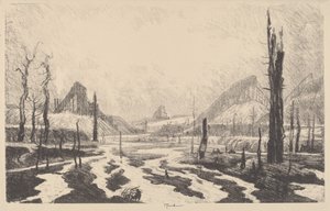 荒廃の谷 作： Joseph Pennell