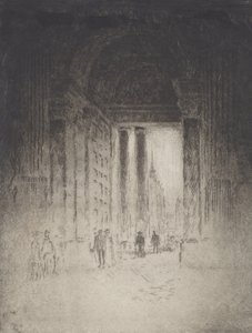 1903年、セント・ポール教会の西扉。 作： Joseph Pennell