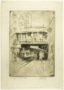 ウェストミンスター ブリッジ駅 作： Joseph Pennell