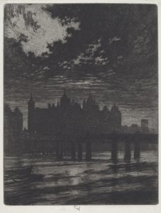 ホワイトホール コート 作： Joseph Pennell