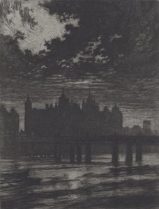 ホワイトホール・コート、1903年 作： Joseph Pennell