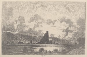 作品 キャッスルズ、ウィルクスバール、1910年。 作： Joseph Pennell