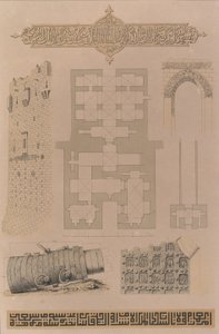 59.1843年、アレッポ城の平面図と詳細図。 作： Joseph Philibert Girault De Prangey