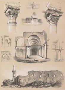 詳細、カイロのアムロー・モスク、1843年。 作： Joseph Philibert Girault De Prangey