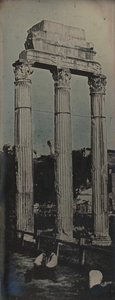 カストルとポリュックスの神殿、ローマ、北西ファサード、1842年 作： Joseph Philibert Girault De Prangey