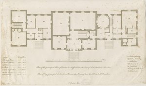 サンドンホール-プリンシパルフロアの計画：彫刻、nd [1769-1771]（印刷） 作： Joseph Pickford
