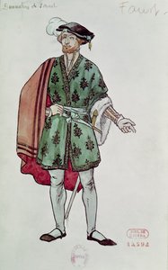 エクトル・ベルリオーズ（1803-69）作「ファウストの運命」（1846年）より「ファウスト」の衣装デザイン 1906-08年 （紙に水彩画）