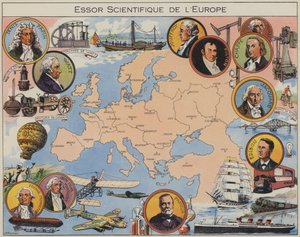 ヨーロッパ科学雑誌（カラーリトグラフ） 作： Joseph Porphyre Pinchon