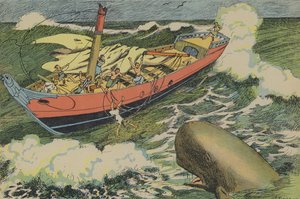 ヨナとクジラ（カラーリトグラフ） 作： Joseph Porphyre Pinchon
