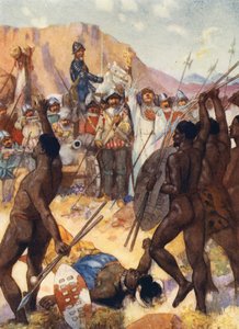 カフィール人と戦うバレト（カラーリトグラフ） 作： Joseph Ratcliffe (after) Skelton