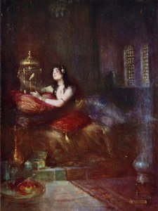 スルタナと彼女のカナリア 作： Joseph Ratcliffe Skelton