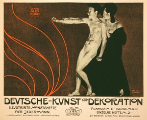 みんなのための毎月のイラスト入りレビュー、ドイツ芸術と装飾のポスター広告の複製、1898