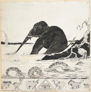 追加。 59840 f.33 Rudyard Kipling 作「Just So Stories」の象の子 作： Joseph Rudyard (after) Kipling