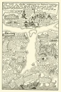 赤＋黒の濁ったアマゾンの地図（彫刻 作： Joseph Rudyard (after) Kipling